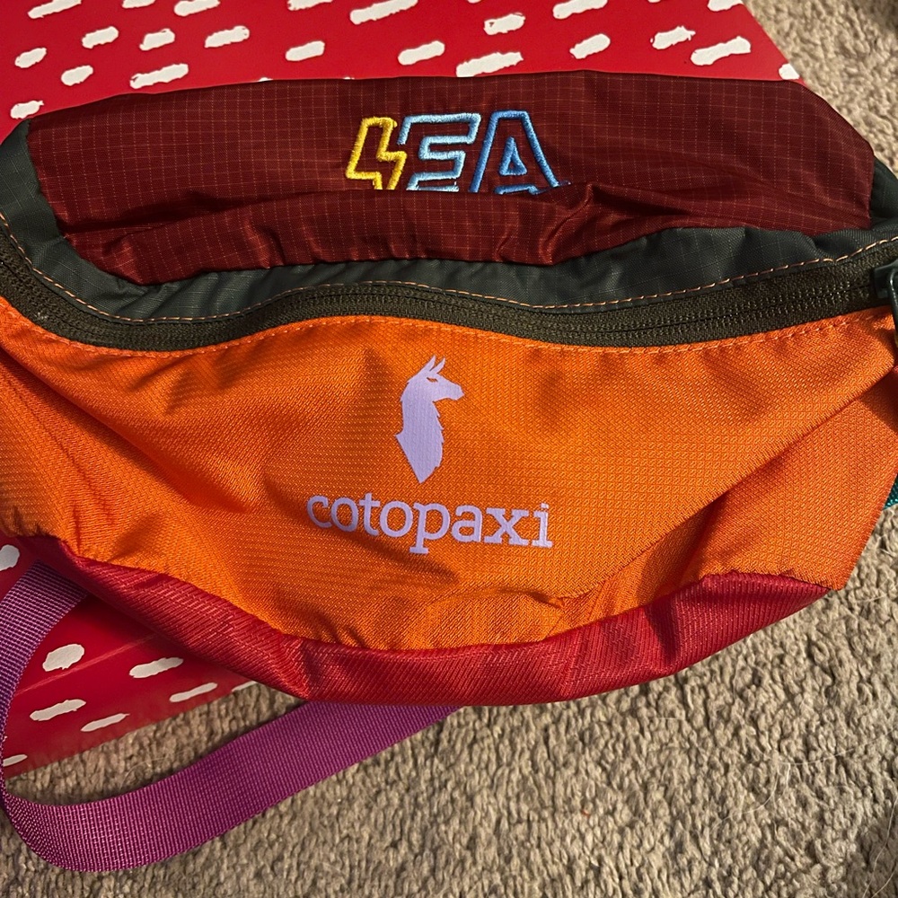 Cotopaxi Orange Multicolor Zip Waist Bag with Logo Outdoor Gear Hiking